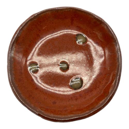 常滑焼 (トコナメヤキ) 朱天目銘々皿揃 久田重義 作