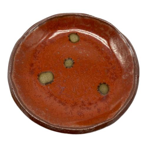 常滑焼 (トコナメヤキ) 朱天目銘々皿揃 久田重義 作