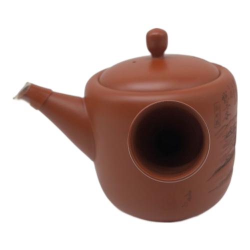 常滑焼 (トコナメヤキ) 朱泥彫込急須 歌川広重【東海道五十三次】「保土ヶ谷」 新町橋 伝統工藝士 吉川雪堂 作