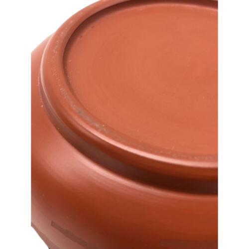 常滑焼 (トコナメヤキ) 朱泥彫込急須 歌川広重【東海道五十三次】「御油」 旅人留女 伝統工藝士 吉川雪堂 作