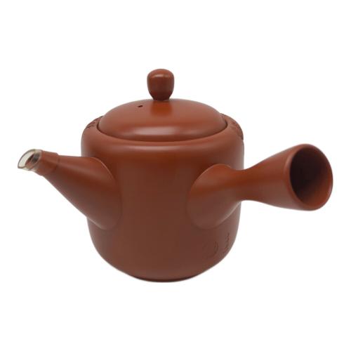 常滑焼 (トコナメヤキ) 朱泥彫込急須 歌川広重【東海道五十三次】「岡部」 宇津之山 伝統工藝士 吉川雪堂 作