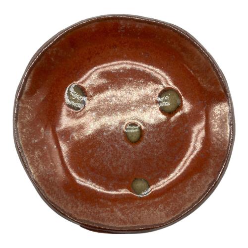 常滑焼 (トコナメヤキ) 朱天目銘々皿揃 久田重義 作