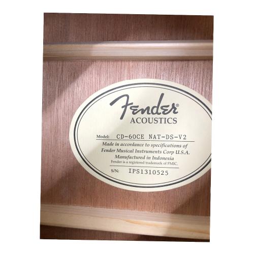 FENDER (フェンダー) ACOUSTICS エレアコギター CD60CE NAT-DS-V2
