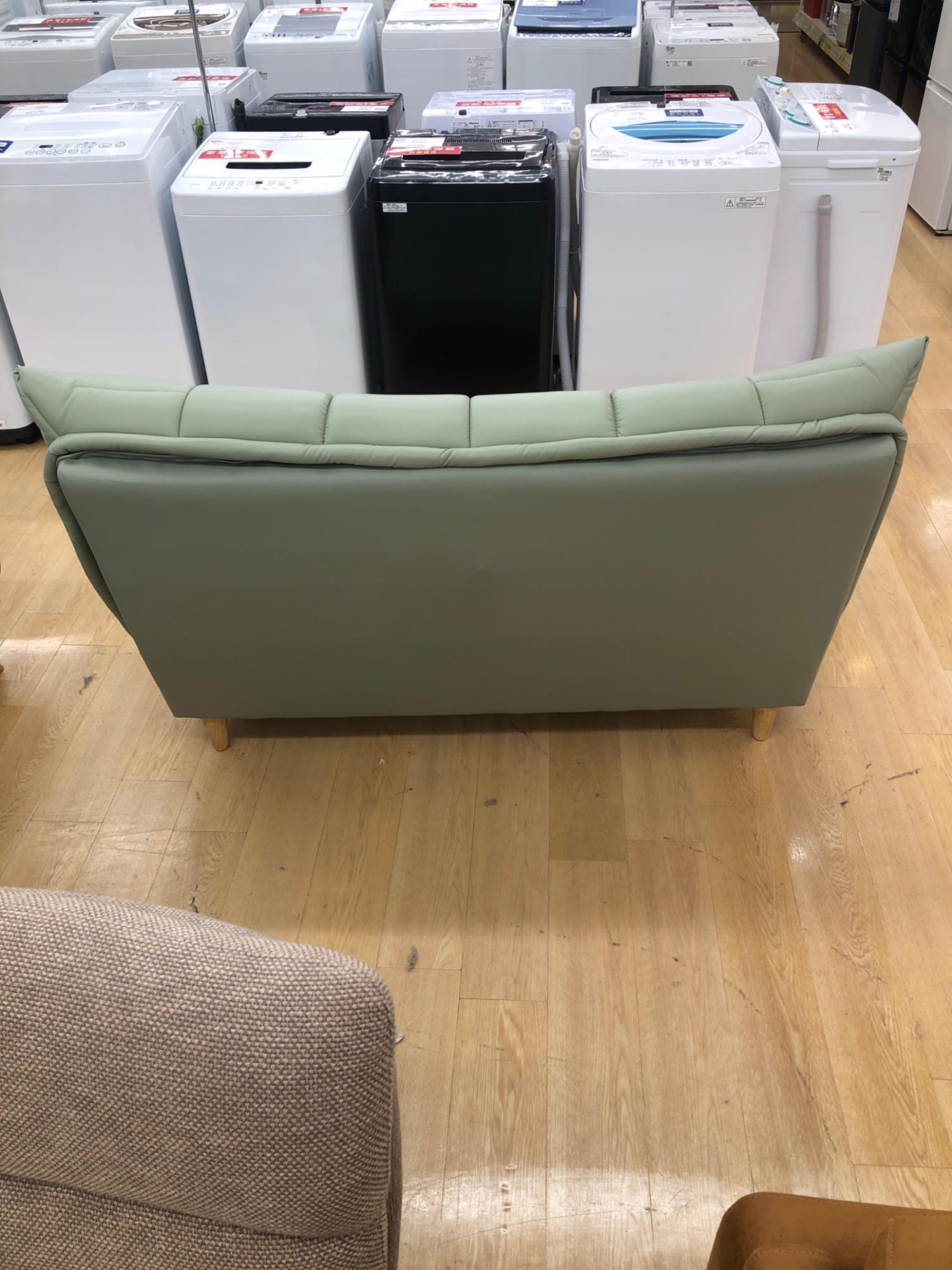 キルティングデザイン2人掛けソファー ライトグリーン｜トレファクONLINE