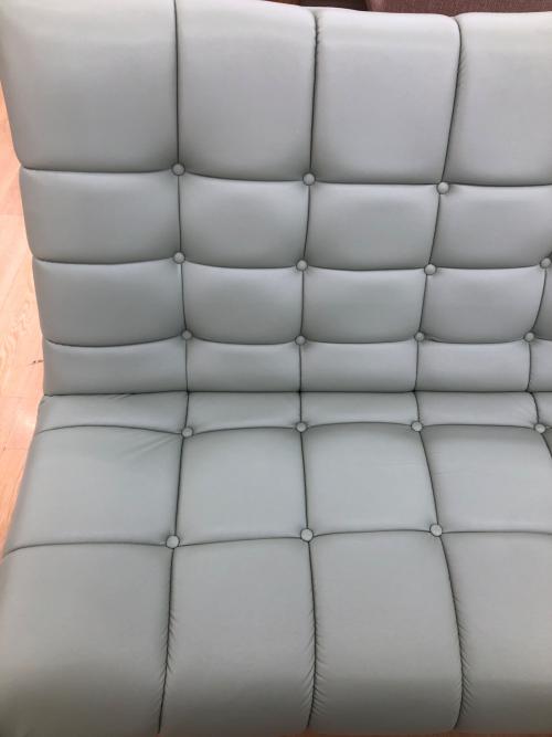 キルティングデザイン2人掛けソファー ライトグリーン