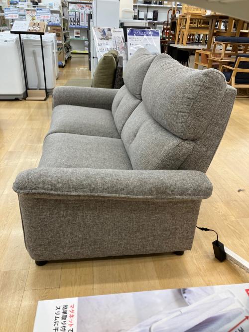 ニトリ 2人掛けリクライニングソファー 320 グレー Nピュール