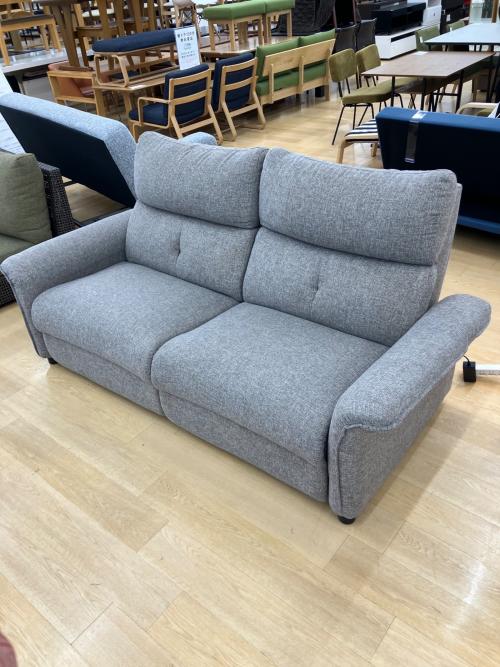 ニトリ 2人掛けリクライニングソファー 320 グレー Nピュール