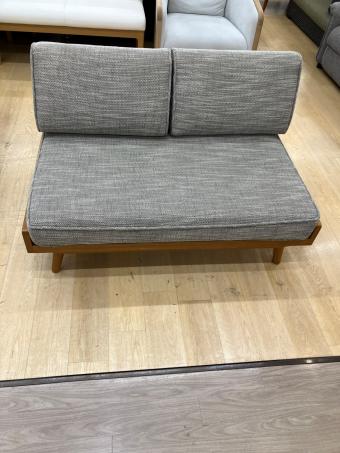 UNICO (ウニコ) 2人掛けソファー W121×D77.5×H77cm グレー×ナチュラル ALBERO カバーリングソファ 2シーター ウォールナットカラー