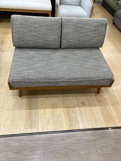 UNICO (ウニコ) 2人掛けソファー W121×D77.5×H77cm グレー×ナチュラル ALBERO カバーリングソファ 2シーター ウォールナットカラー