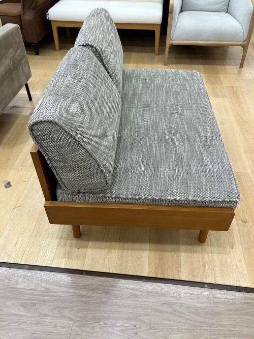 UNICO (ウニコ) 2人掛けソファー W121×D77.5×H77cm グレー×ナチュラル ALBERO カバーリングソファ 2シーター ウォールナットカラー