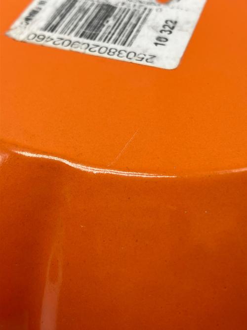 LE CREUSET (ルクルーゼ) 両手鍋バーコードシール残存 オレンジ