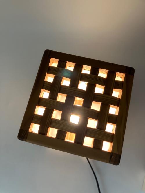 わにくらふと テーブルスタンド 2022年製 飛騨組子「千鳥格子」