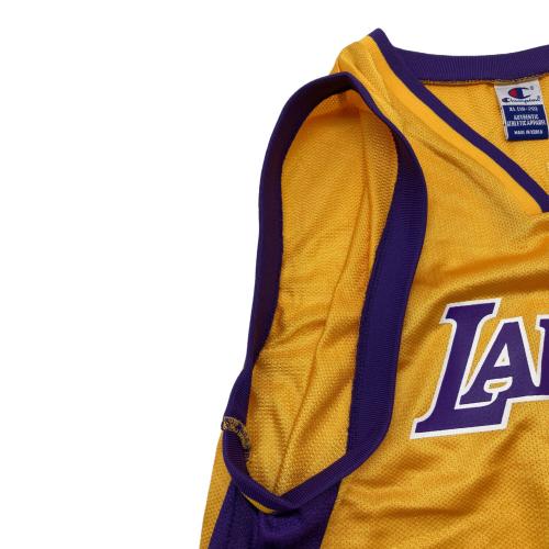 Champion (チャンピオン) 90sゲームシャツ #8 コービーブライアント  LAKERS NBA 古着 メンズ SIZE XL イエロー×パープル