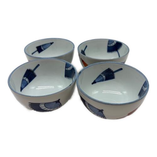 源右衛門窯 (ゲンエモンガマ) 茶碗セット 染錦傘文