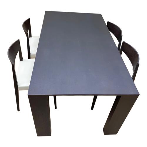 arflex (アルフレックス) ダイニング5点セット ダークブラウン×ホワイト テーブル：REKTA チェア：SHIN