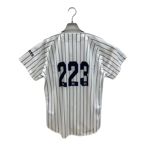 はやて223 ベースボールシャツ メンズ SIZE M ホワイト×ネイビー