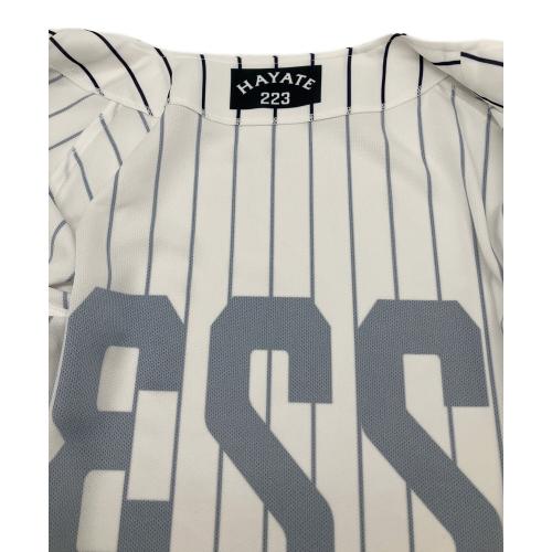 はやて223 ベースボールシャツ メンズ SIZE M ホワイト×ネイビー