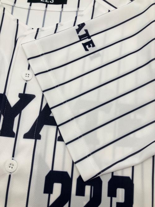 はやて223 ベースボールシャツ メンズ SIZE M ホワイト×ネイビー