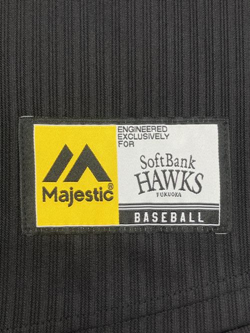 MAJESTIC ATHLETIC (マジェスティック アスレティック) 王貞治(ビジター) レプリカユニフォーム 福岡ソフトバンクホークス Lサイズ ブラック