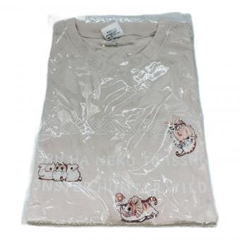 モンスターハンター キャラクターTシャツ カプくじ モンスターハンターワイルズ×夜は猫といっしょTシャツ集合 メンズ SIZE L ピンク