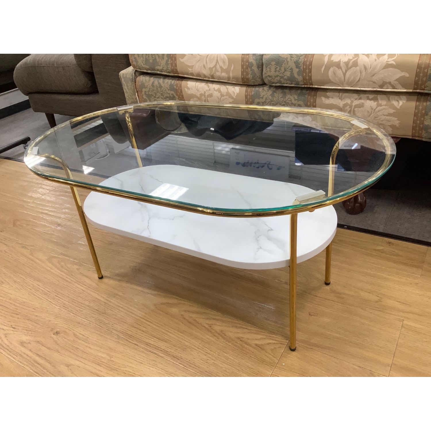 Francfranc オーバル型ローテーブル ガラス - テーブル