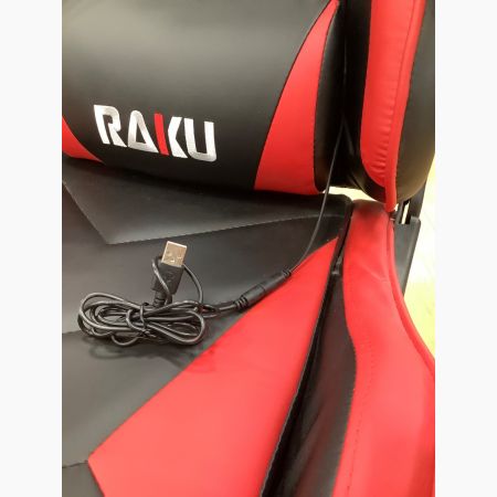 RAKU (ラク) ゲーミング座椅子 ブラック×レッド 振動機能