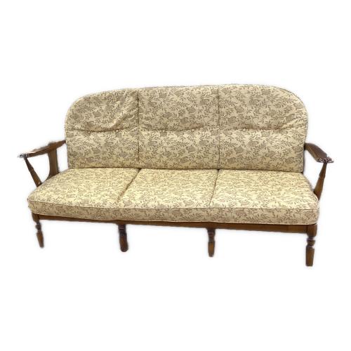 karimoku (カリモク) 3人掛けソファー ベージュ×ブラウン コロニアル