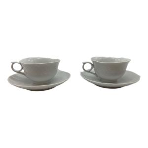 Meissen (マイセン) カップ&ソーサー 波の戯れホワイト 2Pセット