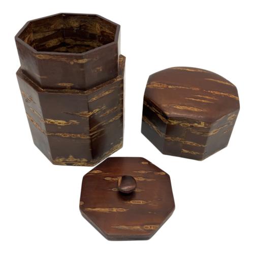 桜皮細工 (オウヒザイク) 茶筒