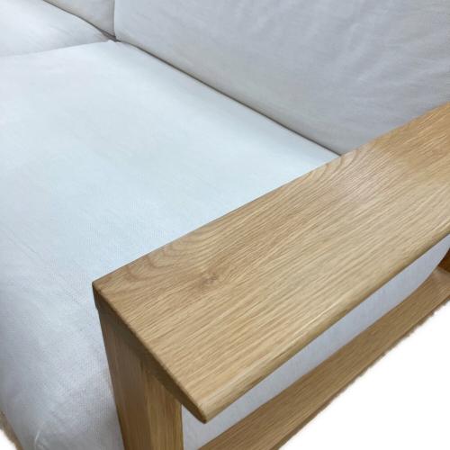 無印良品 (ムジルシリョウヒン) 3人掛けソファー ホワイト×ナチュラル 226 ウレタンポケットコイル3シーター