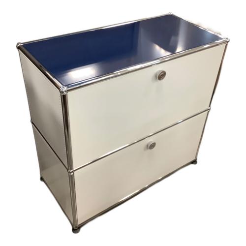 USMハラー キャビネット ブルー×ホワイト 117 フラップ扉 2段