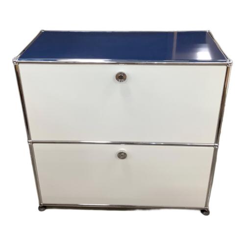 USMハラー キャビネット ブルー×ホワイト 117 フラップ扉 2段