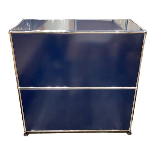 USMハラー キャビネット ブルー×ホワイト 117 フラップ扉 2段