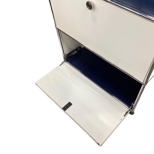 USMハラー キャビネット ブルー×ホワイト 117 フラップ扉 2段