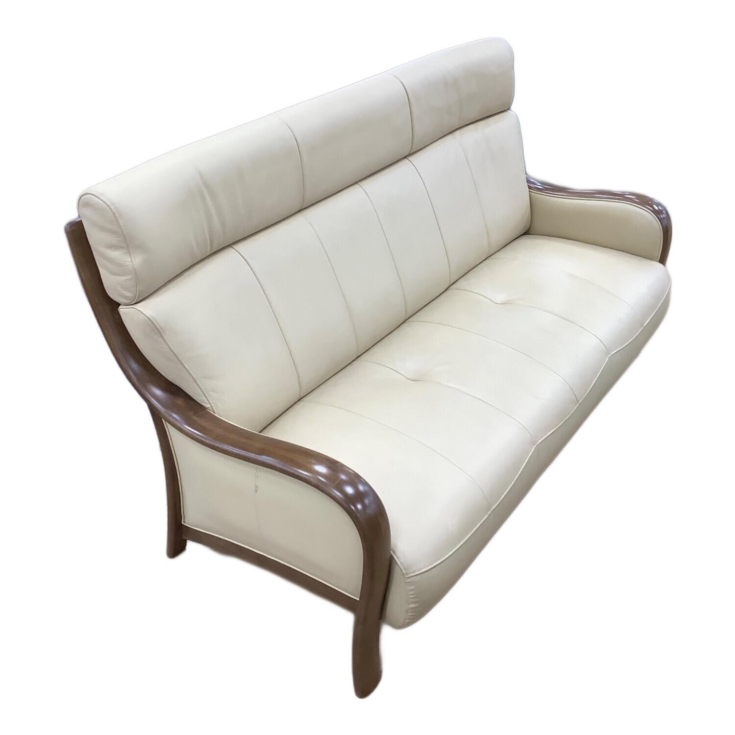 Direttore (ディレトーレ) 3人掛けソファー ホワイト×ブラウン