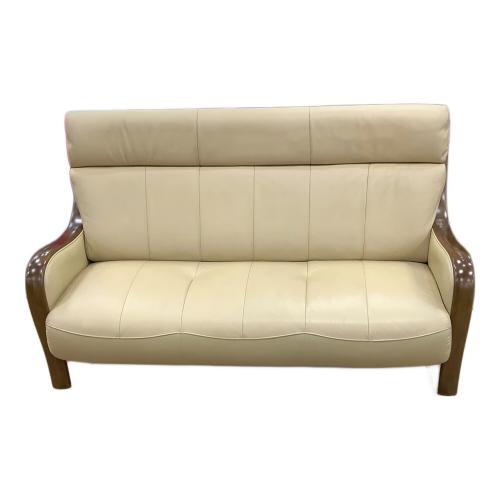 Direttore (ディレトーレ) 3人掛けソファー ホワイト×ブラウン