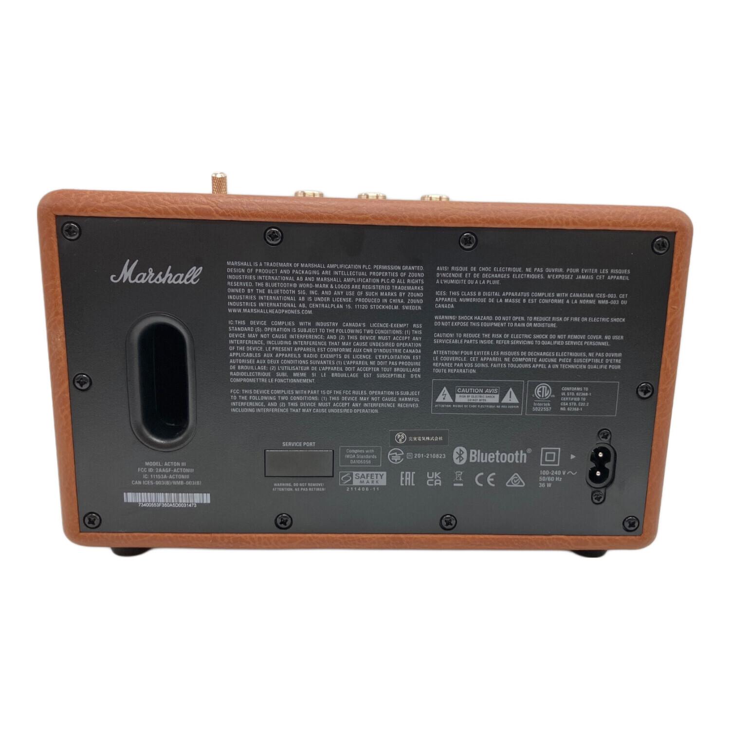 Marshall (マーシャル) Bluetooth対応スピーカー Acton III 2023年製