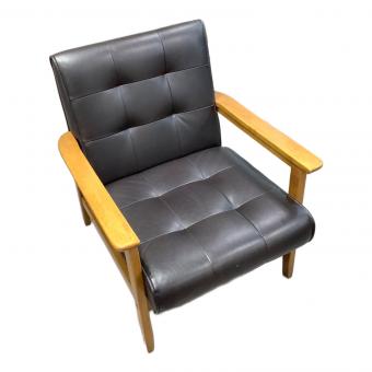 1人掛けソファー ブラック×ブラウン