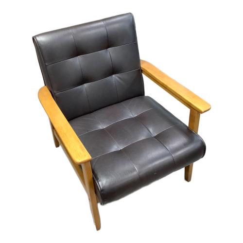 1人掛けソファー ブラック×ブラウン