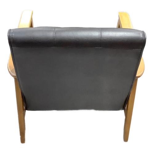 1人掛けソファー ブラック×ブラウン