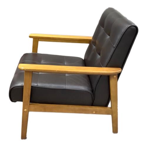 1人掛けソファー ブラック×ブラウン