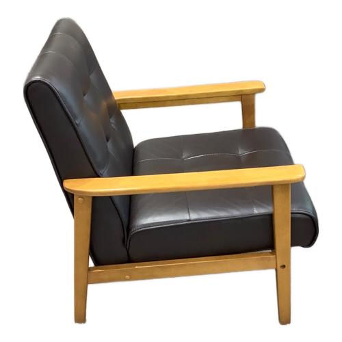 1人掛けソファー ブラック×ブラウン