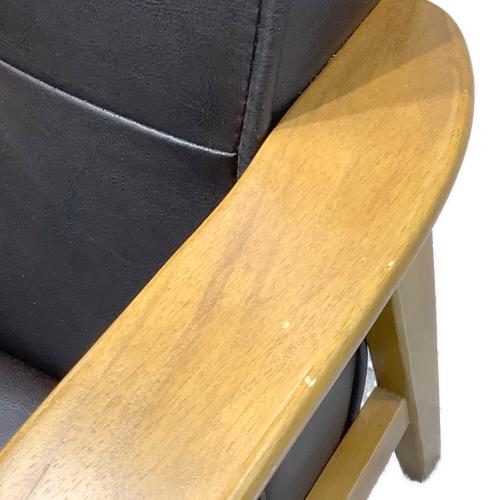 1人掛けソファー ブラック×ブラウン