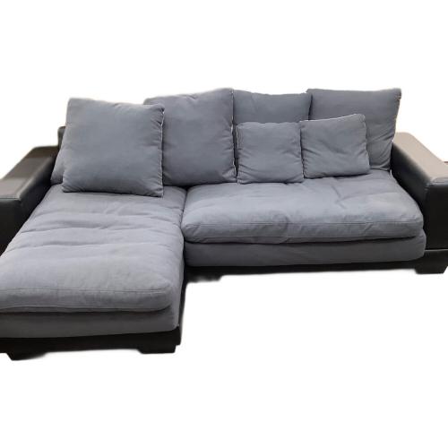 ニトリ カウチソファー 幅204×奥行100×高さ90cm ブラック キングダム3KD