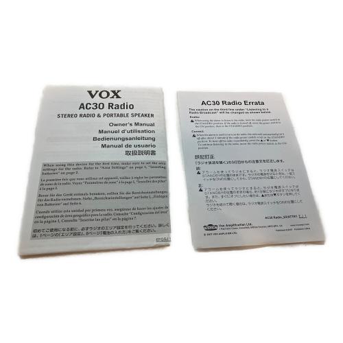 VOX (ヴォックス) ステレオラジオ＆ポータブルスピーカー AC30 Radio