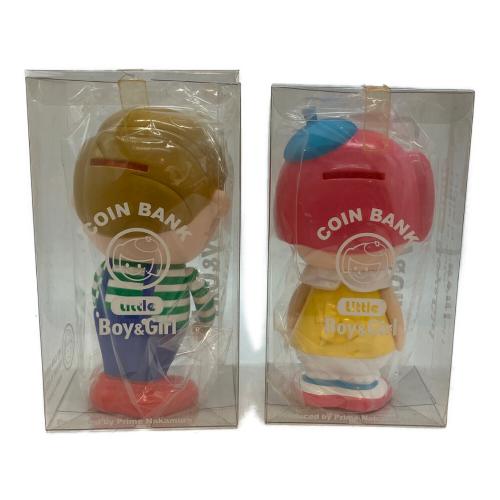 Little Boy&Girl レトロソフビ貯金箱セット
