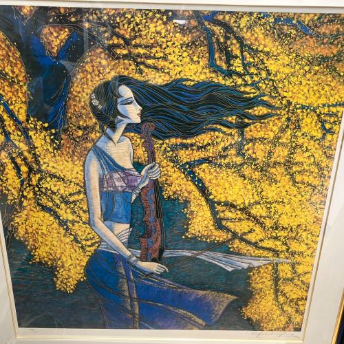 光の降る夜Ⅱ 版画 ミクスドメディア 陳貴平 326/370 保証書付 @