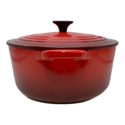 LE CREUSET (ルクルーゼ) 両手鍋 SIZE 22cm レッド ココット・ロンド