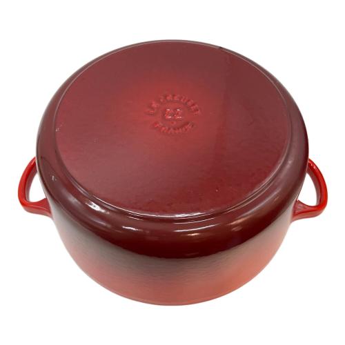 LE CREUSET (ルクルーゼ) 両手鍋 SIZE 22cm レッド ココット・ロンド