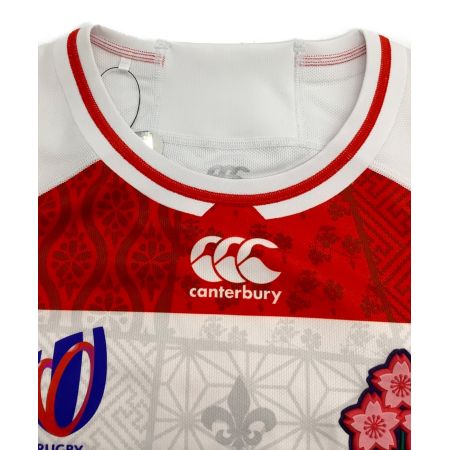 Canterbury (カンタベリー) rugby worldcup 2023 メンズ SIZE L ホワイト×レッド ボーダー rg33980ec
